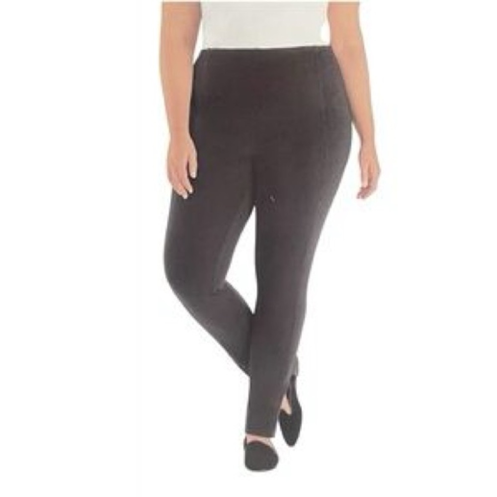 Dalia Plus Black Pull-On Ponte Pants Sits at Waist Leggings Women's Size 26